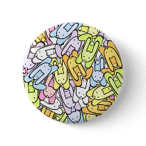 color bunnies pinback button
