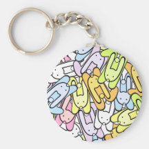 color bunnies key chains