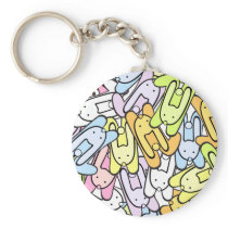 color bunnies key chains