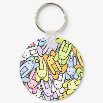 color bunnies keychains