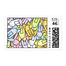 color bunnies postage