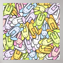 color bunnies print