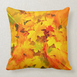 Color Burst of Fall Leaves Autumn Colors Throw Pillows