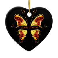 Color Butterfly put Your Name ornament