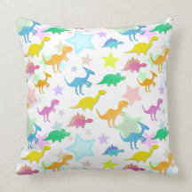 Color Cartoon Dinosaurs Pattern Pillow