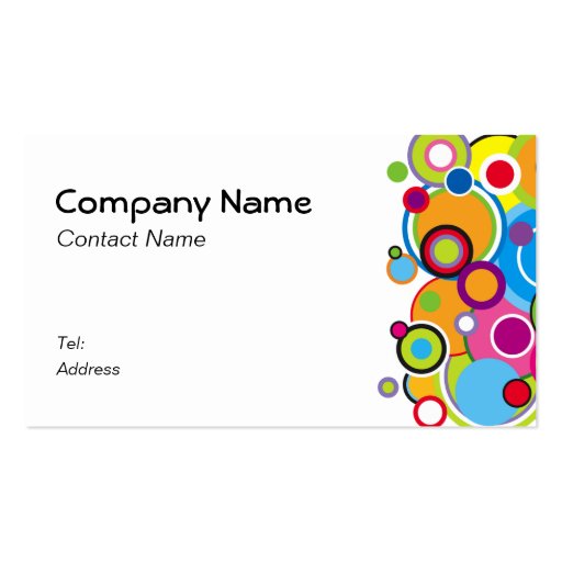 Color Circles Business Card white
