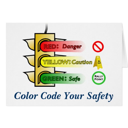 Color Code Safety Greeting Cards Zazzle