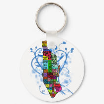 Color Coded Manhattan Map keychains by greenbaby Color Coded Manhattan Map keychains