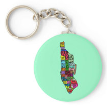 Color Coded Manhattan NYC Tshirts, Hoodies Key Chain