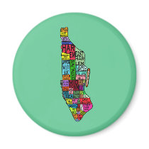 Color Coded Manhattan NYC Tshirts, Hoodies Refrigerator Magnet