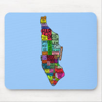 Color Coded Manhattan NYC Tshirts, Hoodies Mouse Pads
