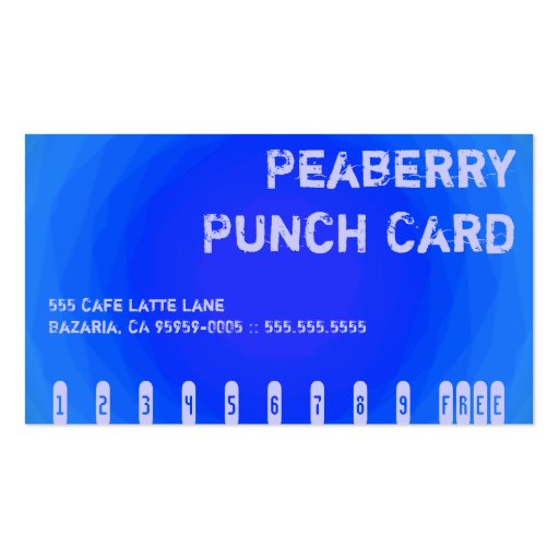 Color Contrast Crazy Coffee Vortex Punchcard Business Cards