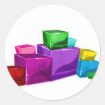 COLOR CUBES ROUND STICKER
