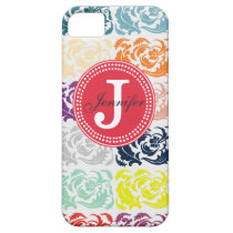 Color Damask & Red Monogram iPhone Case casemate cases