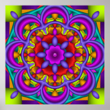 Color Dance, abstract kaleidoscope wallart Posters