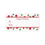 Color Dots Holiday Gift Tags Personalized Address Label