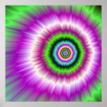 Color Explosion in Pink and Green Poster