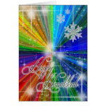 Color Explosion with Snowflakes and Stars Card