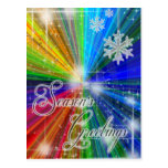 Color Explosion with Snowflakes and Stars Postcards
