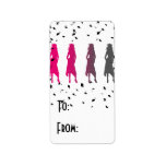 Color Fade Girl Grad Silhouettes Personalized Address Labels