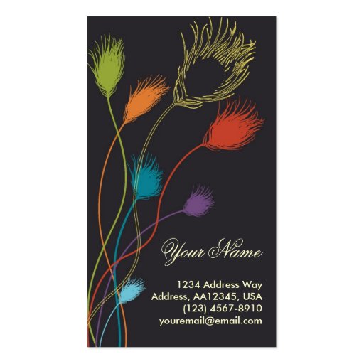 Color Feather Profile Card Business Card Templates (front side)