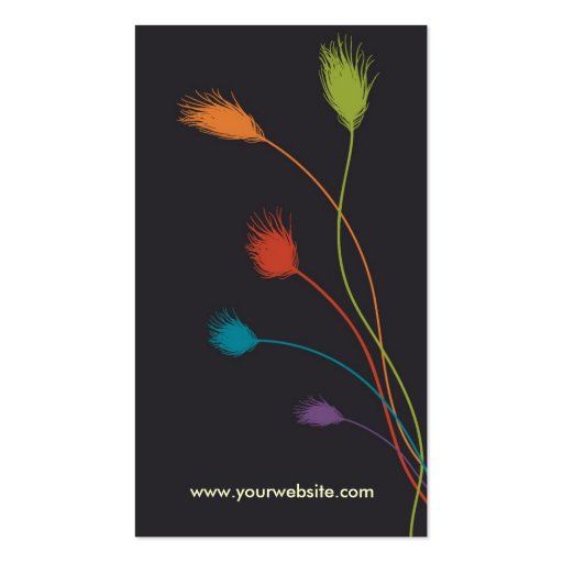 Color Feather Profile Card Business Card Templates (back side)