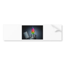 color flames bumper sticker