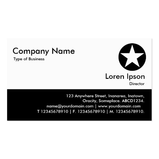 Color Footer - Black - Star Business Card