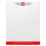 Color Footer - Red Letterhead Template