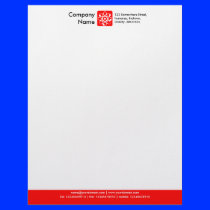 Color Footer - Red Letterhead Template