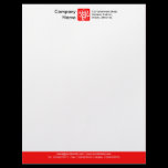 Color Footer - Red Letterhead Template