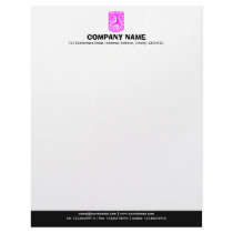 Color Footer (Tiki) - Magenta and Black Personalized Letterhead