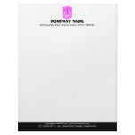 Color Footer (Tiki) - Magenta and Black Personalized Letterhead