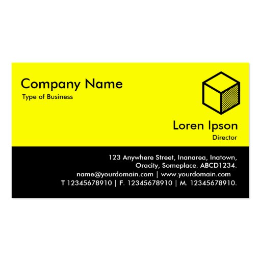 Color Footer - Yellow and Black Business Card Templates (front side)