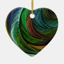 Color Glory Abstract Art Heart Ornament