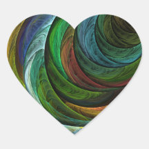 Color Glory Abstract Art Heart Sticker