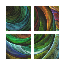 Color Glory Abstract Art Quad Canvas Print