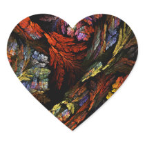 Color Harmony Abstract Art Heart Sticker