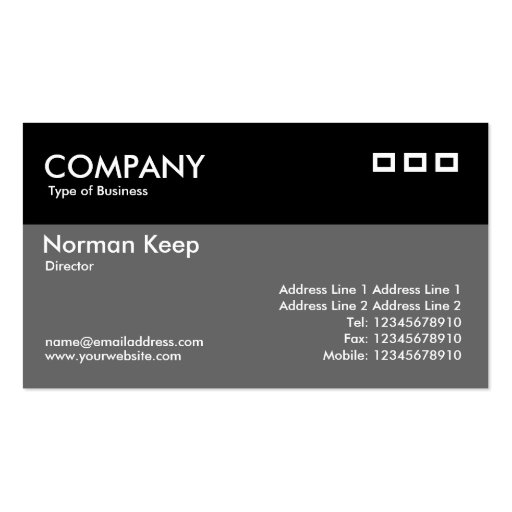 Color Header - Black and Gray Business Card Templates