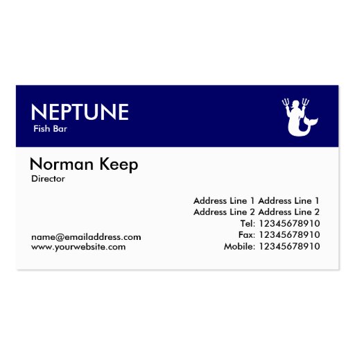 Color Header - Dark Blue - Neptune Business Card Template (front side)