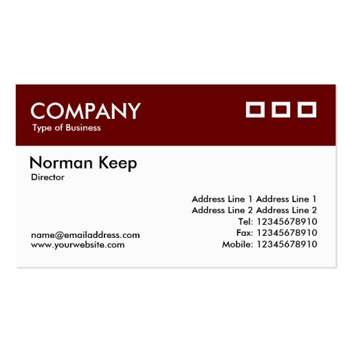 Color Header - Dark Maroon v2 Business Card Templates
