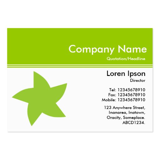Color Header III v2 - Green - Rotating Star Business Cards