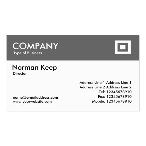 Color Header - Mid Gray Business Cards