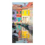 Color houses in Venice island Burano Italy Photo Card