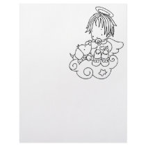 Color Me Angel Baby and Puppy Letterhead Design