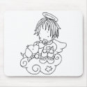 Color Me Angel Baby and Puppy mousepads