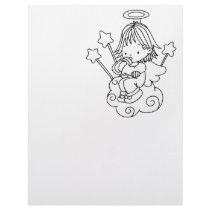Color Me Angel Baby Bottle and Stars Custom Letterhead