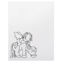 Color Me Angel Baby Pony Taking a Break Letterhead Template