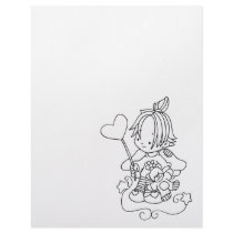 Color Me Angel Baby with Heart Custom Letterhead