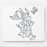 Color Me Dragon and Butterfly Net Mouse Pad
